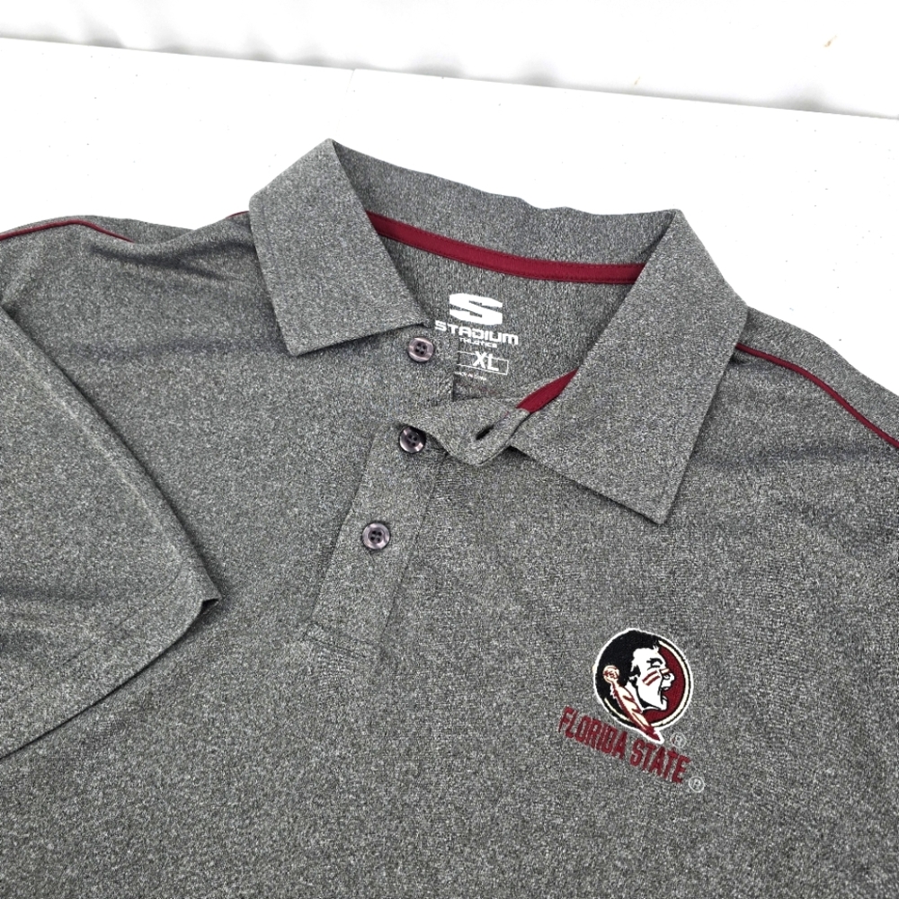 NWT Stadium Athletics FSU Florida State Univ. Polo Heather Gray Men’s Size XL.‎